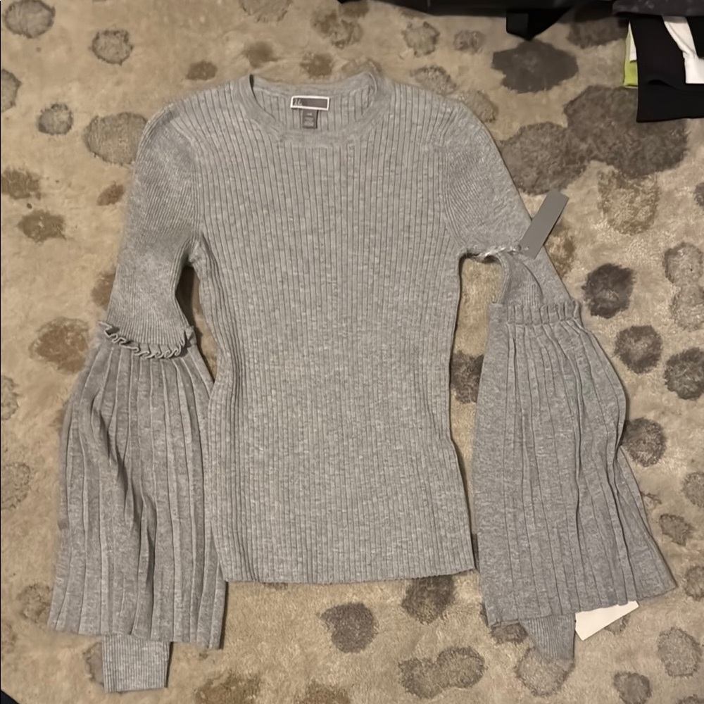 Chelsea Gray Ribbed Sweater